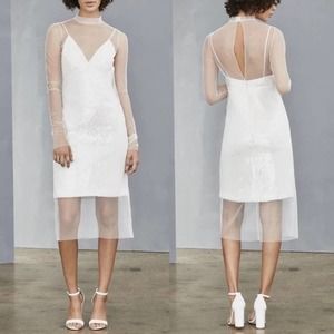 NEW Amsale Layered Shift Dress Size 0